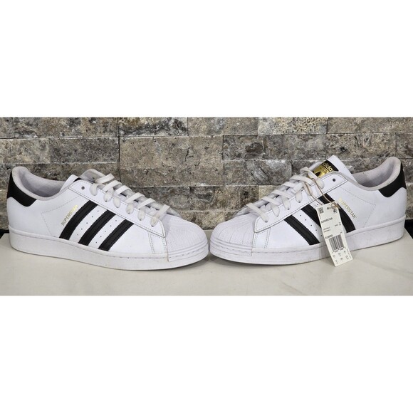 Adidas Originals Superstar Shoes 3-Stripes Sneakers White/Black EG4958 | US 10 - Picture 10 of 10